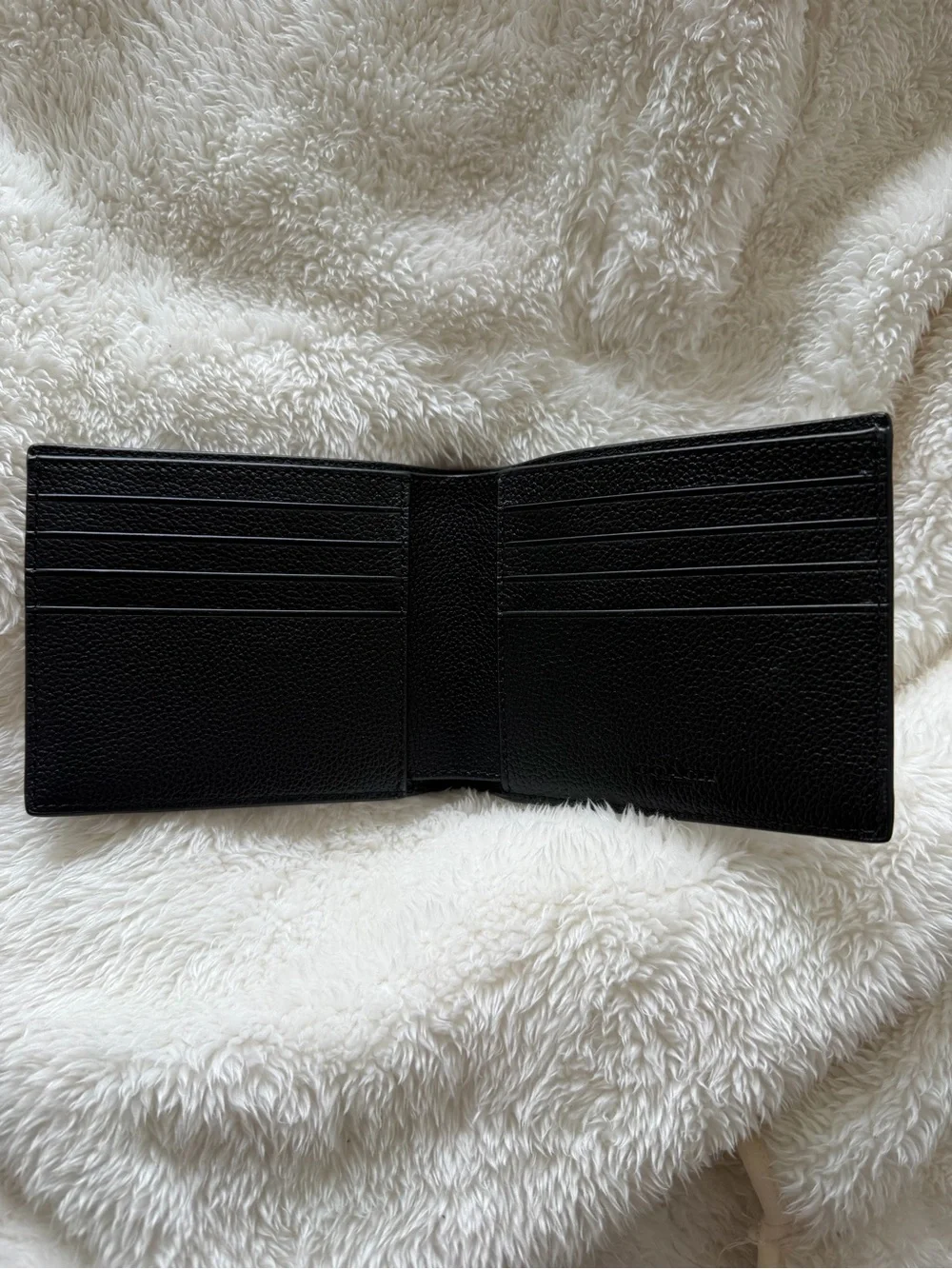 Coach Black Pebbled Leather Bi-Fold Card Holder